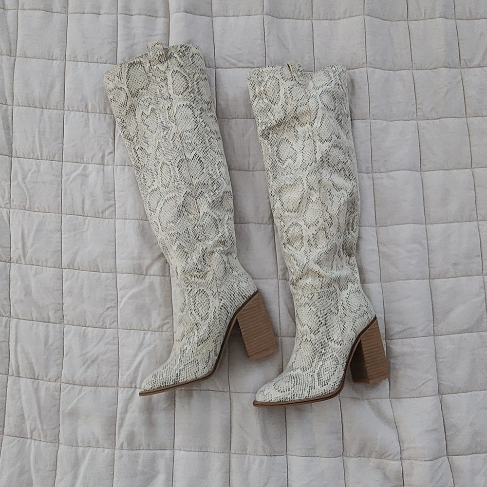 Mi.im Women's Snake Print Heeled Boots